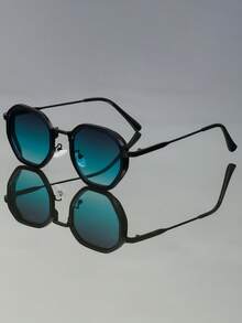 New Retro Small Frame Polygon Fashion Fashion Glasses, Unisex Metal Temple Minimalist Style Suitable For Daily Wear, Holiday/Party - Multicolor - View 5