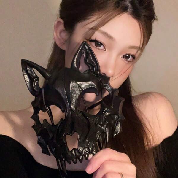 Black Wolf Mask, Animal, White Wolf Mask, Costume Party, Halloween Costume, Role-Playing Party Mask