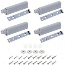 10pcs Easy-Install Magnetic Push Latches - Touch Release Cabinet & Drawer Catch, Polished Metal Finish For Kitchens, Furniture & Wardrobes
