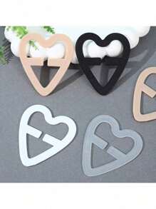 1/4 piezas Clips de correa de sujetador de unicolor antideslizante, ganchos de sujetador con forma de corazón de plástico, evitan que las correas del sujetador se deslicen hacia abajo cuando sales de la escuela