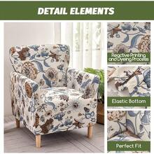 Local Delivery - Banquet Armchair Slipcover Printed Chair Covers With Arms Stretch Club Chair Slipcover Soft Armchair Sofa Covers Anti-Slip Furniture Protector For Dogs Pets Home Living Room Decor, 14 - A2 - 查看 4