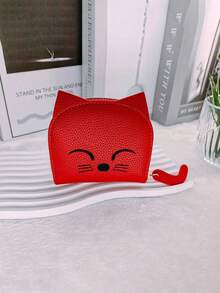 Cartera con diseño en forma de gato de dibujos animados, monedero de mujer con múltiples ranuras para tarjetas, monedero de moda lindo de piel sintética, bolsa para tarjetas de gato para mujeres, pequeña y portátil, paquete de tarjetas con múltiples ranuras, hay múltiples colores para elegir, un pequeño regalo para familiares, amigos y seres queridos, y seres queridos para estudiantes, hombres, mujeres en el viaje diario, vacaciones, viajes, regalo de cumpleaños para novia, madre