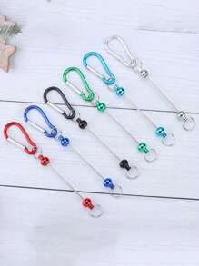 4/8pcs Colorful Beaded Keychains, D-Shaped Clasps, Metal Hooks, DIY Keychains Bulk With Outdoor Hooks For Backpack Pendant Accessories