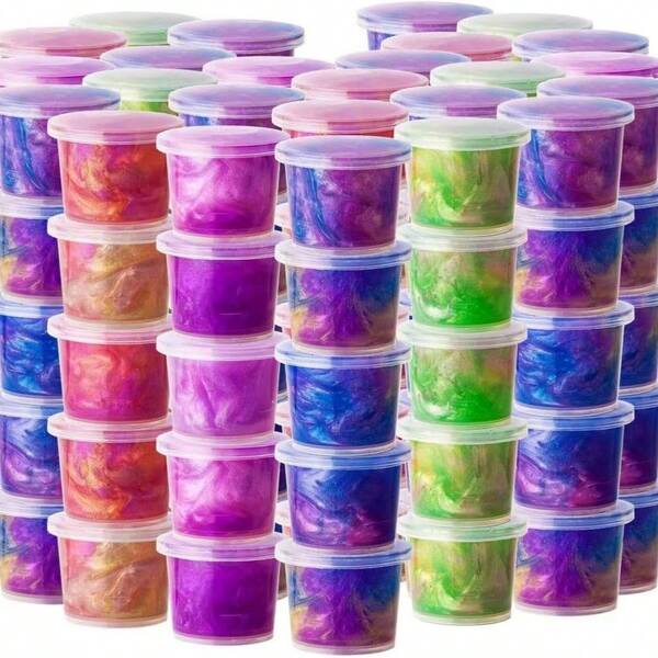 Mini Schleim, Galaxy Schleim Partybevorzugungen, schöner dehnbarer und nicht klebriger Galaxy Schleim Pack, sauberer dehnbarer Schleim-Set für Klassenpreise, Weihnachtsstrumpffüller, Füllungen für Geschenktüten, Osterkorb-Füllungen, Partyzubehör, Valentinstag-Partyzubehör, Geburtstagsgeschenk (zufällige Farbe) (zufällige Farbverpackung)