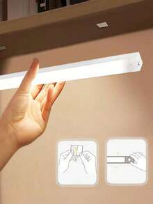 1 buah Lampu Sensor Gerak, Lampu Malam Strip untuk Kamar Tidur, Lampu LED Isi Ulang USB, Cocok untuk Kamar, Lemari, Koridor, dan Tangga, 19,69 Inci/11,81 Inci/7,87 Inci/3,94 Inci, Cahaya Hangat/Cahaya Putih - warna hangat - View 8