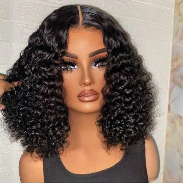 PQL HAIR 34 polegadas 200% densidade 13x4 peruca de cabelo humano frontal de renda curta cacheada bob perucas de cabelo humano frontal de renda pré-arrancadas com baby hair perucas frontais onduladas com água cabelo misturado para mulheres peruca frontal de renda 13x4 com ondas profundas peruca frontal Wear Go perucas sem cola cabelo humano pré-arrancado pré-cortado 5x5 4x4 perucas de fechamento HD cabelo humano