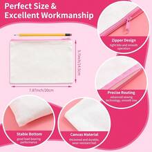 50Pcs Canvas Makeup Bags Bulk, 7.87 X 5.7 H Cotton Sublimation Blank Diy Heat Transfer Cosmetic Bag W/Colorful Zipper Gift Box - Multicolor - View 3