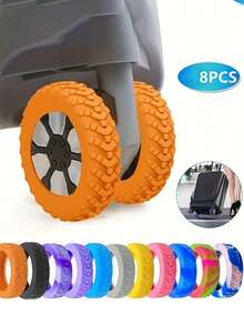 8/16 件装行李箱轮保护套，耐磨降噪行李箱套，兼容 8 轮旋转套件，混合外壳，铝制框架，密码锁 - 无需清洗旅行必需品旅行配件假期暑假返校包学校用品学校配件学校用品 - 彩色 - 查看 2