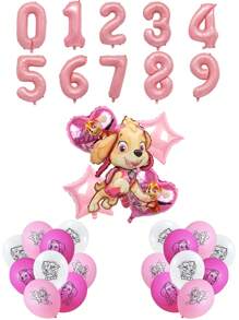 Paw Patrol Kleine Hund Alltagsballon aus Aluminiumfolie, Latexballons, Folienballons zum Zählen, Geburtstagsdekoration, Feier-Geburtstags-Ballonkombination, perfektes Geburtstaggeschenk, Party Wand Dekorationsballonset, Festivalparty, Schulanfang, Thanksgiving, Weihnachts Veranstaltungsdekoration Ballons