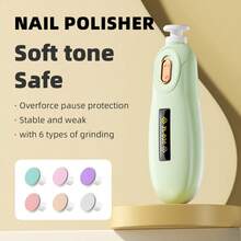 Cortaúñas eléctrico para bebé con 6 cabezales de pulido, diseño silencioso para bebés de 0 a 36 meses, set de cuidado de uñas para recién nacidos, caja de regalo (verde, rosa) - Rosa - Ver 4