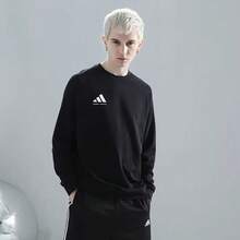 Adidas 阿迪达斯男士圆领套头衫 - 黑色 - 查看 2