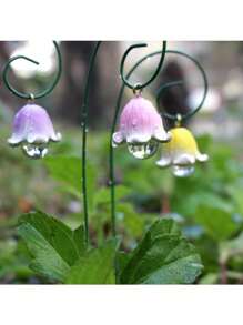 9 sztuk Lily Of The Valley Dekoracyjne Kwiatowe Wykałaczki, Ogrodowe Dekoracyjne Wkładki Do Kołków Na Trawnik Zewnętrzny, Doniczki