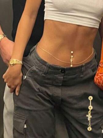 1PC 925 Sterling Silver Cross Dangling Belly Button Ring Piercing Navel Ring For Women Body Piercings Jewelry