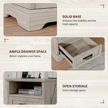 Farmhouse Nightstand With Charging Station, 2 Drawers Bed Side Table, 18 Inch Wide End Table For Bedroom, Living Room