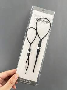 2 件灰色时尚编发配件、发髻制作工具、编发针（有轻微划痕，正常现象，不影响使用）、美发套装、美发工具套装、学校用品、发饰、美发工具 - 黑色2件套 - 查看 6