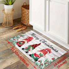 1 buc Covor Decorativ de Alergător de Toamnă cu Camion Retro de Crăciun, Covor de Alergător Antiderapant cu Pitici de Crăciun, Covor de Bucătărie Lavabil cu Fermieri, Folosit pentru Coridoare, Spălătorii, Pasaje de Verandă, Preșuri de Toamnă.