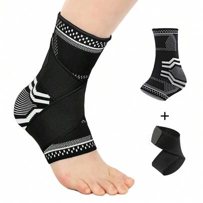 1 قطعة كم دعم الكاحل قابل للتعديل، دعامة ضغط الكاحل مناسبة للرياضة واللياقة البدنية، مناسبة للجنسين