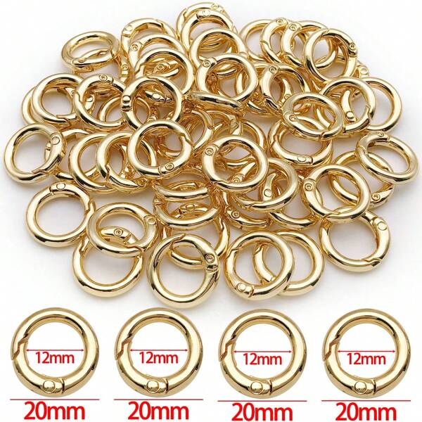 Set de 2 broches de cierre de 18K oro, plata maciza y baño de oro blanco (6 estilos: langosta, clip de perro, gancho de puerta, etc.) - Componentes de lujo DIY para llaveros y accesorios de bolso