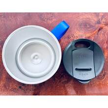 Termo para Café de Doble de Acero Inoxidable 400ml, Termo Taza Térmica para Café con Tapa Hermética y Pajita Telescópica, Taza Termica Frio y Caliente Portátil Vaso Viaje para Café, Té y Agua(Azul) - Azul - Ver 4