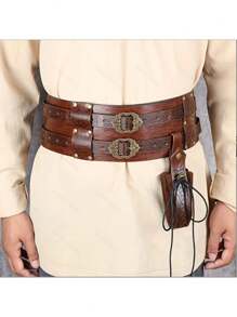 2 pièces Ceinture large viking, ceinture d'armure médiéval, ceinture-corset de chevalier, costume d'Halloween LARP