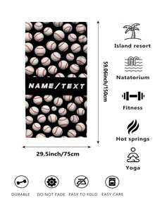 SRH 1pc Customizable Baseball Pattern Beach Towel, Personalized Text/Name, Multiple Font & Color Options, Super Soft Microfiber, Lightweight & Plush, Ideal For Summer Travel, Yoga, Camping, Pool & Beach Days, Halloween, Anniversary Gifts For Sports Fans, Christmas, Halloween, Personalized Beach Towel, Holiday Essential, Beach Essential - Multicolor - View 12