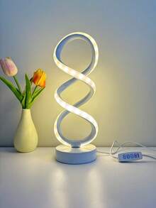 LED创意螺旋形装饰小夜灯现代简约北欧风格台灯高显色低功耗柔和无眩光灯光护眼阅读卧室浪漫氛围灯 - 彩色 - 查看 12