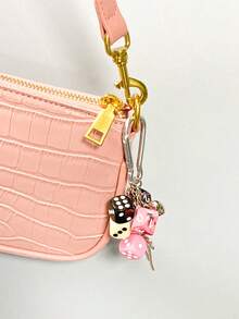 1 件男女通用手工幸运骰子钥匙扣、独特亚文化 Y2K 配饰、台球吊坠、背包饰品 - 粉色 - 粉色 - 查看 5