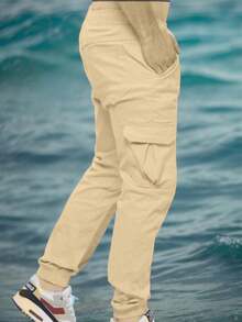 Men's Casual Military Tactical Pants - Multiple Pockets For Work And Sports - 灰色 - 查看 2
