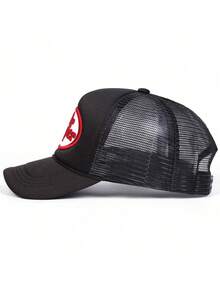 1pc Unisex Niche Design Embroidery Mesh Trucker Hat, High Quality, Large Brim, Sun Protection, Suitable For Spring/Summer, Holidays, Gatherings, Family Gifts - Multicolor - View 3