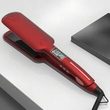 1 pieza Plancha de pelo profesional con placa cerámica ancha y pantalla LCD