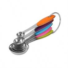 10pcs/Set Stainless Steel Measuring Cups And Spoons Set, Suitable For Cooking And Baking, Multi-Color - Multicolor - View 2