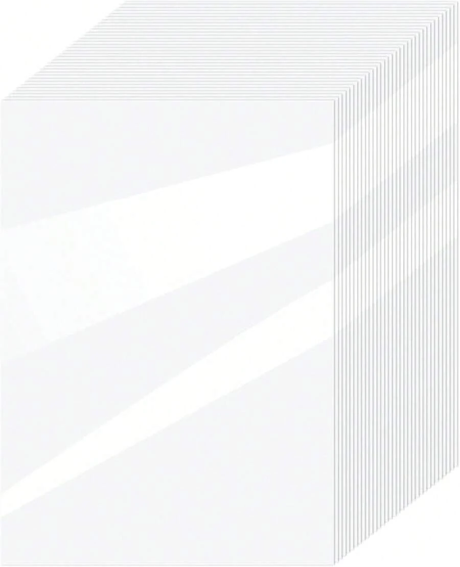 36 Sheets A4 Holographic Paper Sticker Transparent Waterproof Self Adhesive Film 11.X 8.3 Inches (Gem,, Colorful,) - Clear - View 1