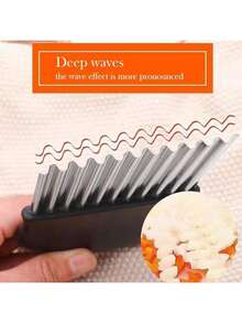 1pc Stainless Steel Wavy Potato Slicer, Potato Cutter, Fruit & Vegetable Knife, Wavy Potato Knife, Fruit & Vegetable Cutter, Spiral Slicer - Manual Handheld Uniform Slicer, Easy To Handle Carrots And Vegetables, Vegetable Chopper And French Fry Cutter, Onion Cutter, Practical Kitchen Tool, Multi-Functional Vegetable Slicer, Kitchen Household Fluted Cutter, Anti-Rust Kitchen Tool - Multicolor - View 4