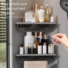 1 件免钻孔三角架，带挂钩的转角架，卧室储物架，淋浴收纳架，浴室厨房储物架