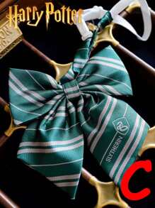 Harry Potter 1/4 piezas Lazos de Harry Potter, Hogwarts, Gryffindor, Slytherin, Ravenclaw, Hufflepuff, insignias atadas a mano, moda de punto a rayas, lazos, mercancía de la película, estilo universitario británico, accesorios para disfraces, decoraciones de escritorio creativas, sorpresas de cumpleaños, regalos de Navidad y Halloween para familiares y amigos, Harry Lovell