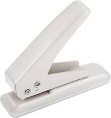 Single Hole Puncher Handheld 1/4 Inches Hole Punch, 20 Sheet Paper Punch Capacity Metal Hole Puncher With Skid-Resistant Base Paper, Chipboard, Art Project, Blue - Ivory White - View 4