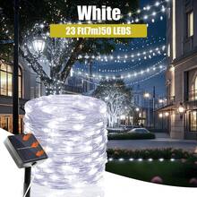 全新升级的太阳能户外灯串：太阳能供电，防水银线灯，8 种闪烁模式，搭配银线 LED 灯泡。非常适合在万圣节、圣诞节、感恩节和返校季等节日期间装饰校园、家居、派对、树木和花园。