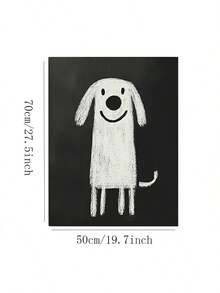 1张黑白狗狗帆布海报，无框，适合装饰客厅和卧室墙壁。送给她/他的完美节日礼物，墙面艺术装饰，适合房间装饰。无框 - 黑色 - 查看 7