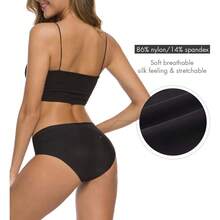 ALTHEANRAY Women's Seamless Hipster Underwear No Show Panties Soft Stretch Bikini Underwears Multi-Pack - Color11 - 查看 4