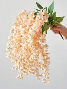 1 件/3 件人造紫藤花丝绸假紫藤藤蔓塑料悬挂花适用于家庭花园派对婚礼装饰 - 香檳色 - 查看 4