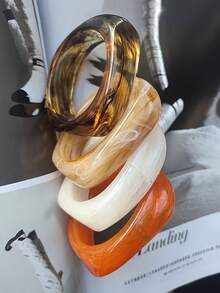 1pc Asymmetrical Semi-Transparent Acrylic Fashion Bracelet, With Unique Design Suitable For Niche Fashion Matching - Bracelet - View 8