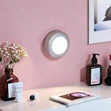 1pc/4pcs/10pcs Round Touch Sensor Lamp, Touch Control Nightlight, Suitable For Wardrobe, Cabinet, Kitchen, Living Room, Hallway, Passage