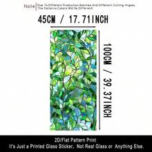 1PC, 2D Flat Dense Vine Green Pattern Frosted Glass Window Film, Transparent PVC Adsorption Glass Door And Window Decoration, Removable Reusable Glass Stickers. 17.71x39.37 Inches (45x100 Cm), Suitable For Home, Kitchen, And Room Use - 17.71*39.37in (45*100cm) - 查看 3