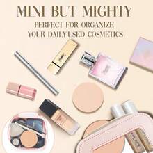 透明小化妆包，适用于钱包，透明迷你化妆包，适用于学校，可爱透明化妆包，适用于旅行，微型皮革白色化妆收纳包，适用于背包，盥洗包，防水方形拉链袋，铅笔盒，口红包，化妆包，旅行必需品，假期，暑假，返校，学校用品，女士旅行包，旅行化妆包 - 白色 - 查看 5