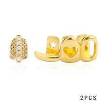 Heart-Shaped Grillz, Hollow Out Triple Layer Grillz With Heart Design, Fashion Accessories, Hiphop Grillz, In Stock