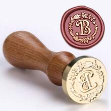 26pcs Floral Wreath & Letter Wooden Handle Stamp Set