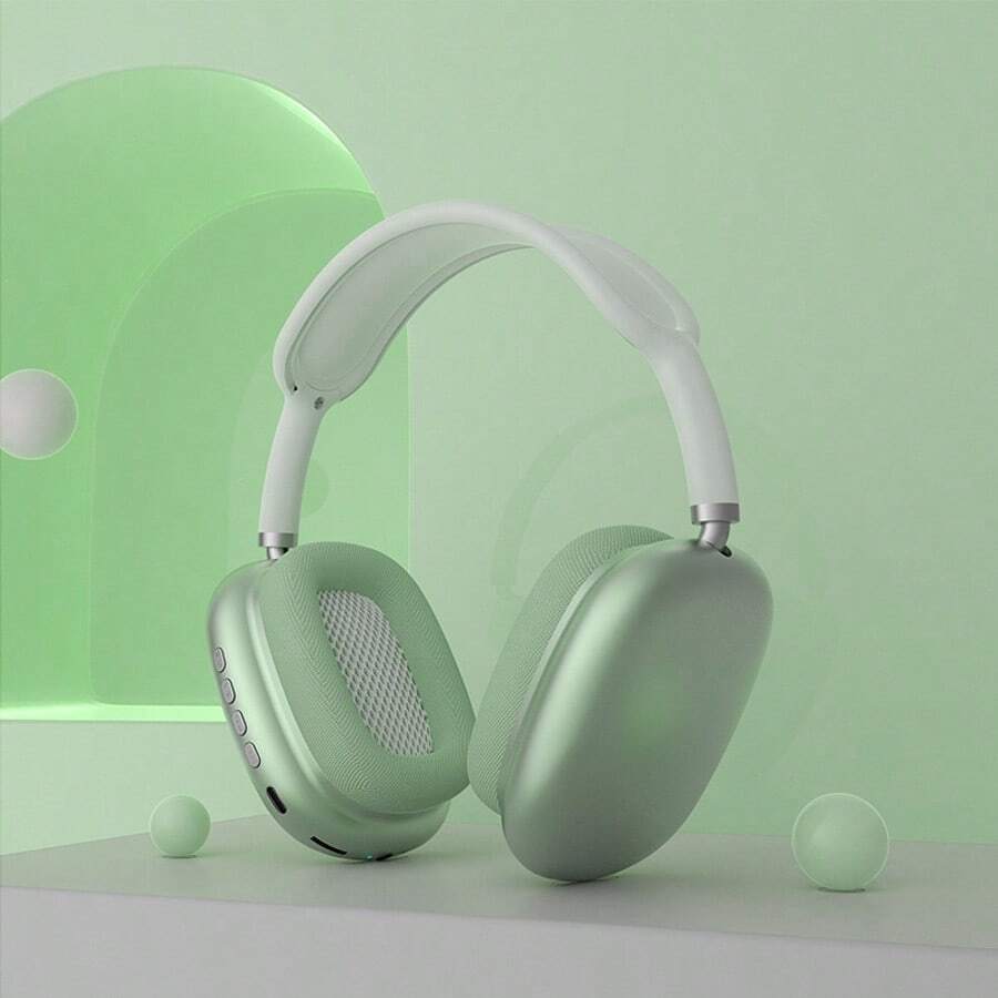 On-Ear Wireless Headphones, Wireless Headband, Bluetooth 5.1, Built-In Microphone For Calls, Supports TF, 3.5mm Cable Connection - 綠色 - 查看 1