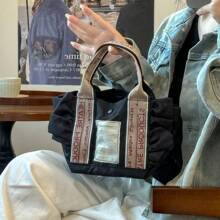 Oriental Fashion Street Fashion Bag Ruffled Jacquard Shoulder Bag With Shoulder Strap Rope Can Be Diagonal Span Can Be Shoulder Back