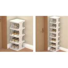 8-Tier Stackable Plastic Shoe Rack, Space-Saving Shoe Organizer For Living Room, Polypropylene Shoe Storage Shelf, No-Tool Assembly, Floor Standing, Home Dorm Shoe Tower - Use Without Electricity, Material