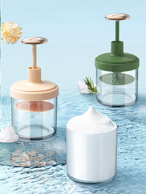 1PC One Foam Machine For Facial Cleanser, Foam Bottle For Facial Cleanser, Foam Machine For Facial Cleanser, Portable Manual Facial Cleanser Bottle For Tourism, Portable Shower Gel For Facial Cleanser, Household And Tourism, And Manual Press Type Foam Maker For Shampoo. Easy To Use And Portable,